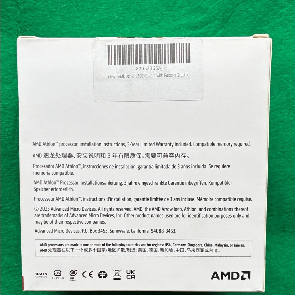 AMD Athlon Box with Black and Orange Design